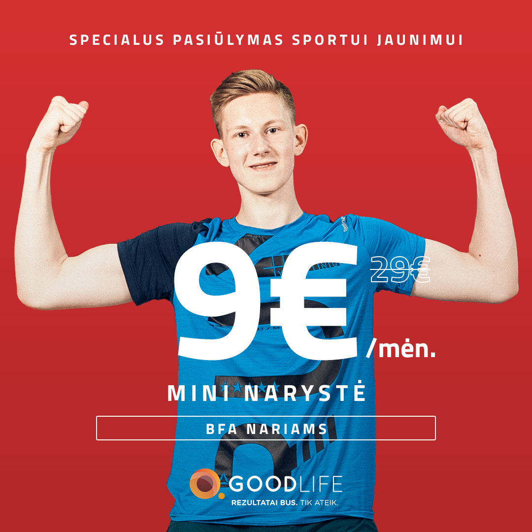 Sportuokite laisvalaikio ir sporto centre GOODLIFE: vaikams narystės tik 9 Eur/mėn., tėveliams – didžiulės nuolaidos!